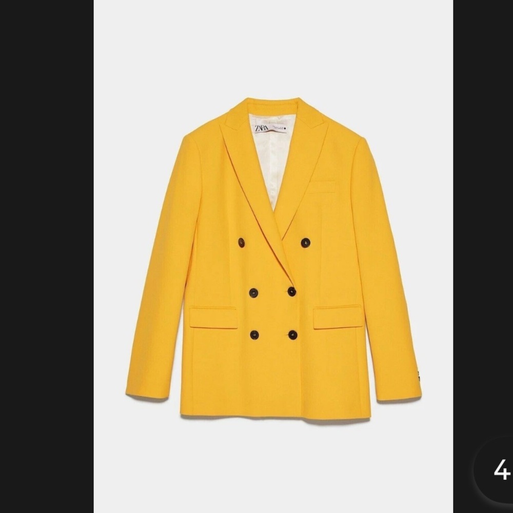 Zara Yellow Double-Breasted Women's Suit - Picture 4 of 11
